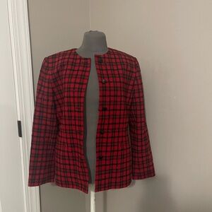 Sparkly red and black holiday jacket size 8